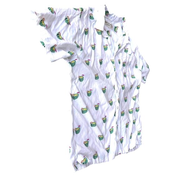 Rowdy Gentleman Cactus Cocktail Hawaiian Shirt XXL White Cruise Islands … - Picture 3 of 11